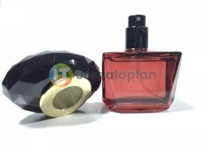 Bordo Renk Siyah Sürlin Kapak 25 ml Tester Cam Şişe - 1 Koli (210 Adet) - 2