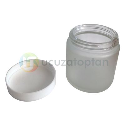 Buzlu Cam Yüksek Profil Krem Kavanoz Şişesi 100cc - 2