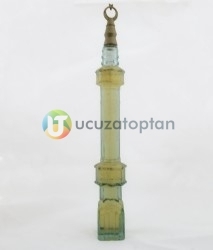 Cami Minaresi Tasarımlı Renkli Dekoratif Kolonya Şişesi 1 Koli 36 Adet - 1