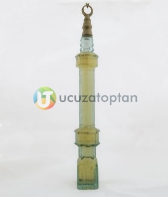 Cami Minaresi Tasarımlı Renkli Dekoratif Kolonya Şişesi 1 Koli 36 Adet - 1