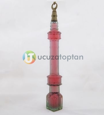 Cami Minaresi Tasarımlı Renkli Dekoratif Kolonya Şişesi 1 Koli 36 Adet - 3