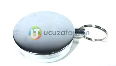 Çelik İpli Büyük Boy Metal Yoyo Anahtarlık - Çap 5 cm - 1