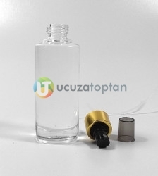 Çevirme Valfli 100 ml Boş Cam Dezenfektan ve Kolonya Şişesi - (1 Koli 96 Adet) - 2