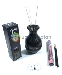 Çok Fonksiyonlu Bambu Kokusu Şişesi İçin Hazneli Ahşap Vazo (Krem Renk) - 4