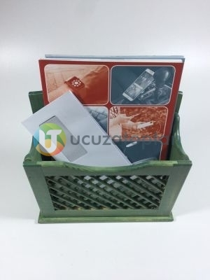 Fıstık Yeşili El Yapımı Çam Ağacı Posta Kutusu Gazetelik (28 x 28 cm) - 2