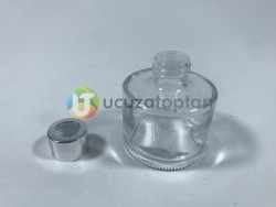 Gümüş Renk Kapaklı 100 ml Silindir Bambu Koku Şişesi - 1 Koli (56 Adet) - 3