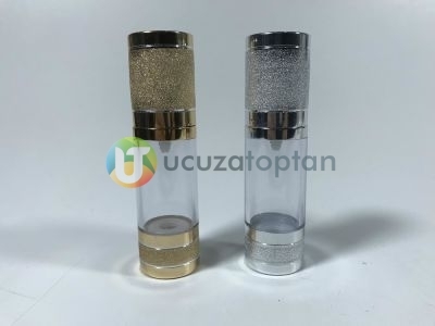 Gümüş Renk Valfsiz Asansörlü 30 cc PVC Krem Likit Şişesi (1 Koli-300 Adet) - 3