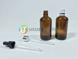 Kahverengi Amber 100 cc Damlalıklı İlaç Şişesi  - 4