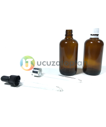 Kahverengi Amber 100 cc Damlalıklı İlaç Şişesi  - 1
