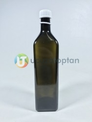 Köşeli 1000 cc Amber Kahverengi Boş Zeytinyağı Şişesi (1 litre) - 4
