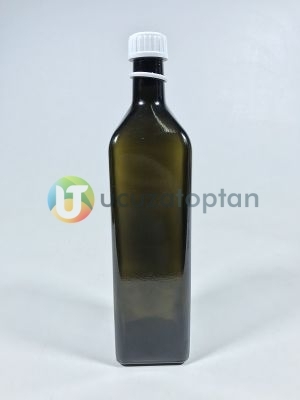 Köşeli 1000 cc Amber Kahverengi Boş Zeytinyağı Şişesi (1 litre) - 4