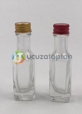 Mini Boy Metal Kapaklı 20 cc Maraska Çok Amaçlı Boş Cam Şişe - 2