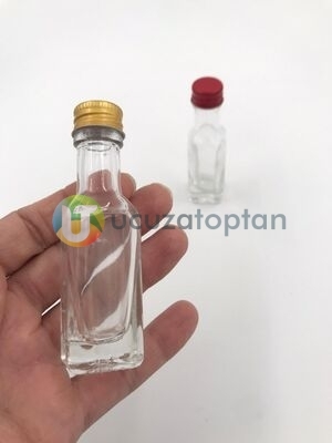Mini Boy Metal Kapaklı 20 cc Maraska Çok Amaçlı Boş Cam Şişe - 3