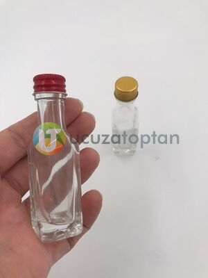 Mini Boy Metal Kapaklı 20 cc Maraska Çok Amaçlı Boş Cam Şişe - 4