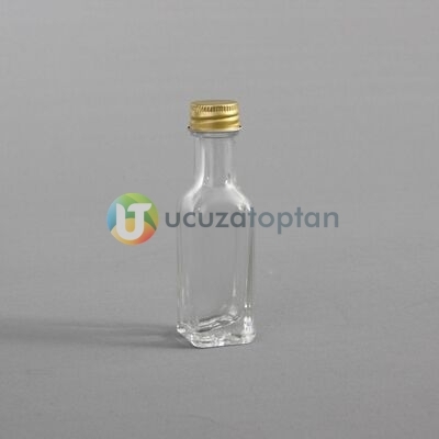 Mini Boy Metal Kapaklı 20 cc Maraska Çok Amaçlı Boş Cam Şişe - 1