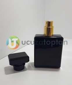 Siyah Renk Sürlin Kapak 25 ml Tester Cam Şişe - 1 Koli (210 Adet) - 1