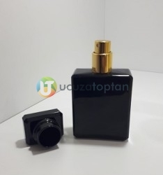 Siyah Renk Sürlin Kapak 25 ml Tester Cam Şişe - 1 Koli (210 Adet) - 2