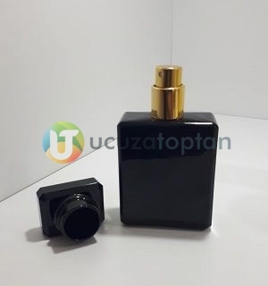Siyah Renk Sürlin Kapak 25 ml Tester Cam Şişe - 1 Koli (210 Adet) - 2