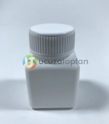 Vidalı Kapaklı Kare Küp 50 ml Çok Amaçlı Plastik Şişe - 1
