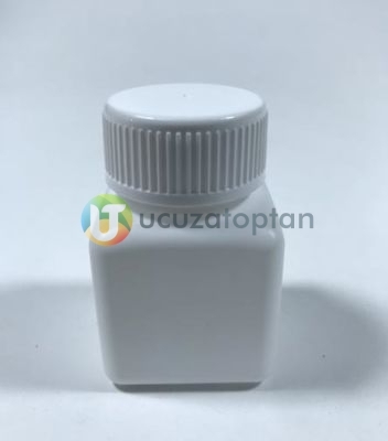 Vidalı Kapaklı Kare Küp 50 ml Çok Amaçlı Plastik Şişe - 1
