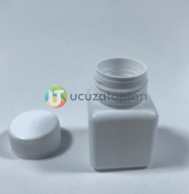 Vidalı Kapaklı Kare Küp 50 ml Çok Amaçlı Plastik Şişe - 2