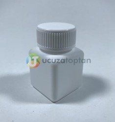 Vidalı Kapaklı Kare Küp 50 ml Çok Amaçlı Plastik Şişe - 3