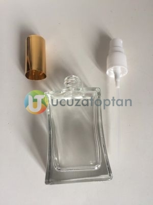 Vidalı Valf 30 ml Boş Cam Parfüm Şişesi İnce Belli - (1 Koli 162 Adet) - 5