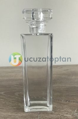Dikdörtgen Kapama Valfli 50 ml Boş Bargello Cam Parfüm Şişesi - (1 Koli 120 Adet) - 1