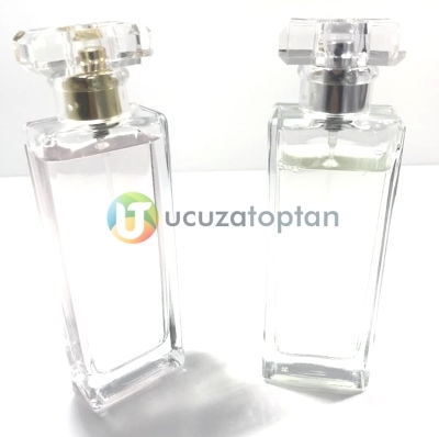 Şık Model Kapatma Valf 55 ml Boş Cam Parfüm Şişesi - (1 Koli 100 Adet) - 1