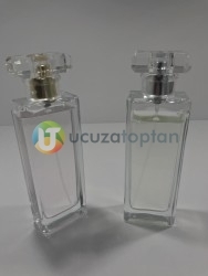 Şık Model Kapatma Valf 55 ml Boş Cam Parfüm Şişesi - (1 Koli 100 Adet) - 2
