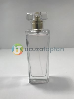 Şık Model Kapatma Valf 55 ml Boş Cam Parfüm Şişesi - (1 Koli 100 Adet) - 3