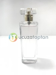 Şık Model Kapatma Valf 55 ml Boş Cam Parfüm Şişesi - (1 Koli 100 Adet) - 4