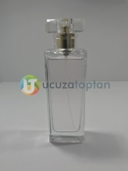 Şık Model Kapatma Valf 55 ml Boş Cam Parfüm Şişesi - (1 Koli 100 Adet) - 5