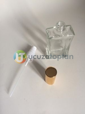 Vidalı Valf 50 ml Boş Cam Parfüm Şişesi İnce Belli - (1 Koli 120 Adet) - 6