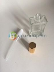 Vidalı Valf 50 ml Boş Cam Parfüm Şişesi İnce Belli - (1 Koli 120 Adet) - 7