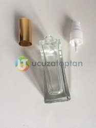 Vidalı Valf 50 ml Boş Cam Parfüm Şişesi İnce Belli - (1 Koli 120 Adet) - 3