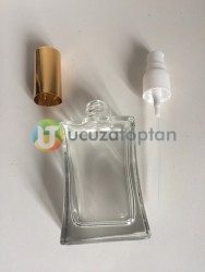 Vidalı Valf 50 ml Boş Cam Parfüm Şişesi İnce Belli - (1 Koli 120 Adet) - 5