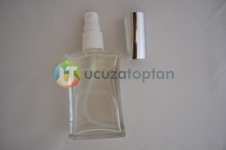 Vidalı Valf 50 ml Boş Cam Parfüm Şişesi İnce Belli - (1 Koli 120 Adet) - 8